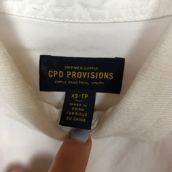 cpo provisions | white oxford shirt polo collar - Picture 6 of 6
